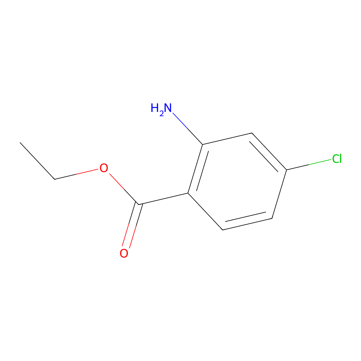Ethyl 2-amino-4-chlorobenzoate molecular structure, CAS 60064-34-8