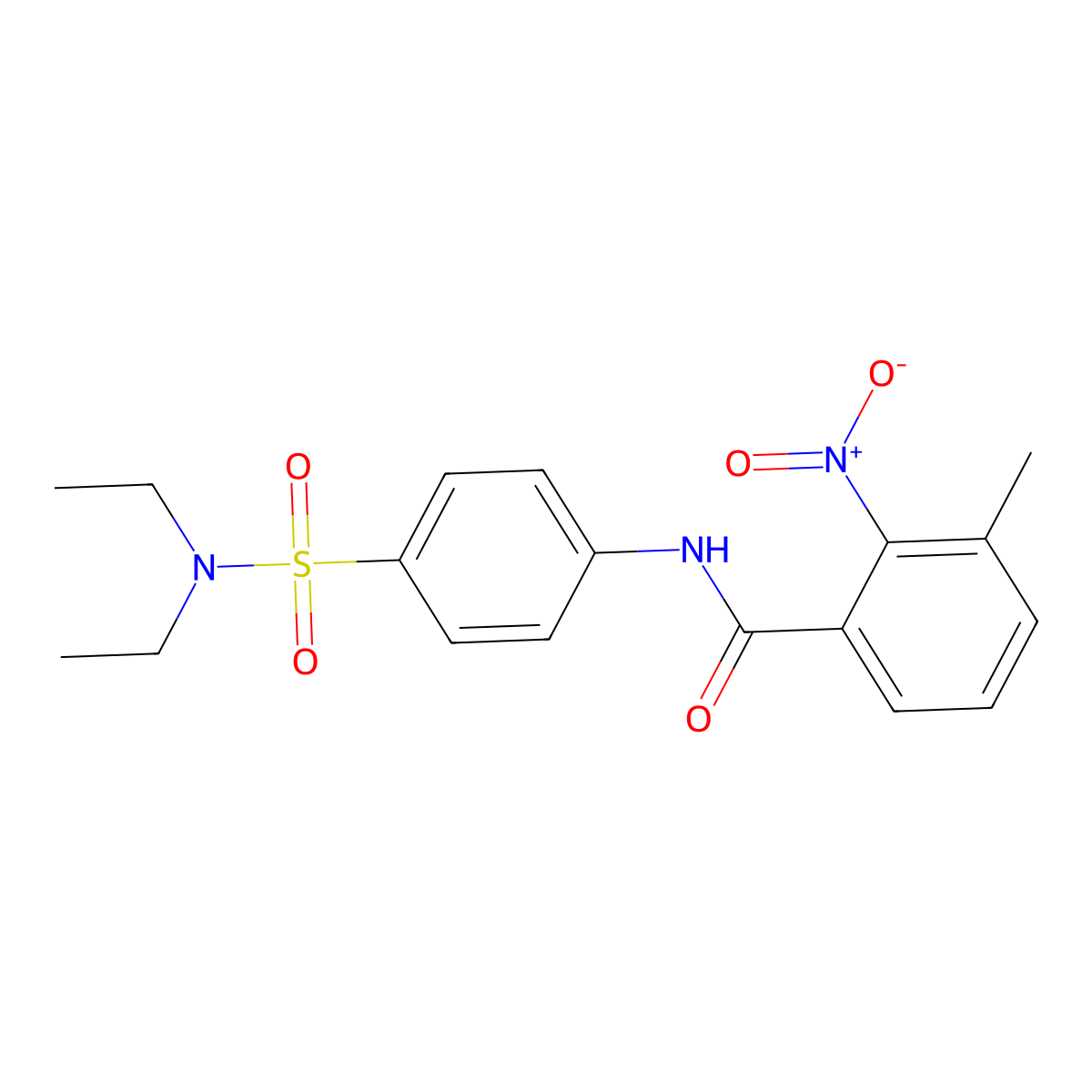 N-[4-(diethylsulfamoyl)phenyl]-3-methyl-2-nitrobenzamide molecular structure, CAS 600641-13-2