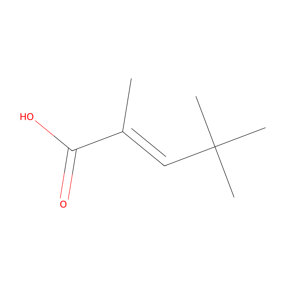(E)-2,4,4-trimethylpent-2-enoic acid molecular structure, CAS 60065-21-6