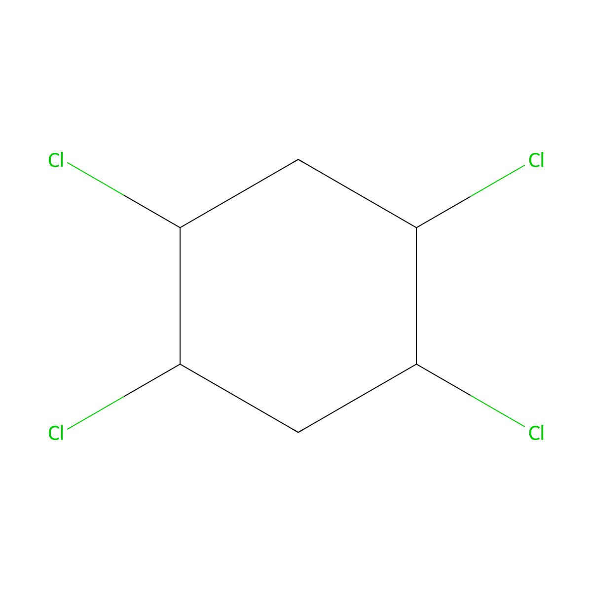 Cyclohexane, 1,2,4,5-tetrachloro- molecular structure, CAS 60067-92-7