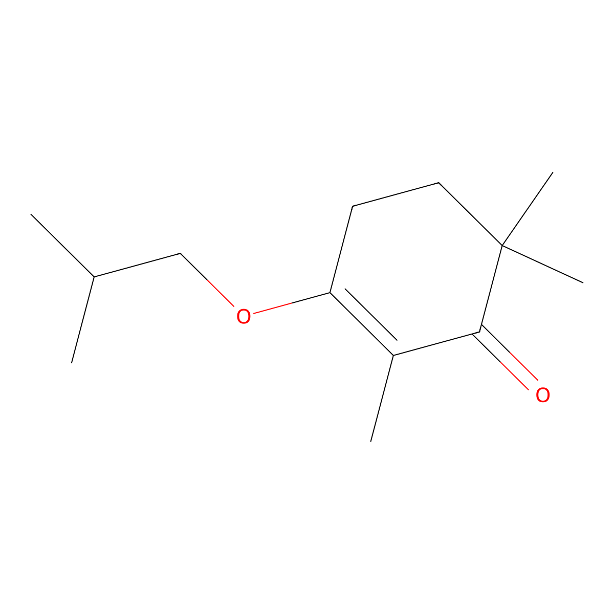 2-Cyclohexen-1-one, 2,6,6-trimethyl-3-(2-methylpropoxy)- molecular structure, CAS 60068-02-2