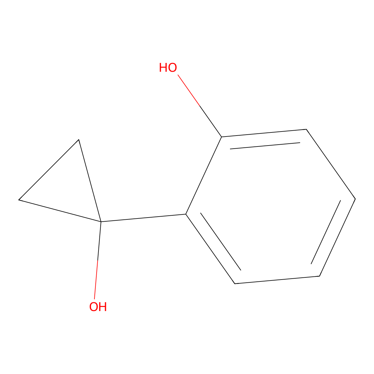 2-(1-Hydroxycyclopropyl)phenol molecular structure, CAS 60068-23-7