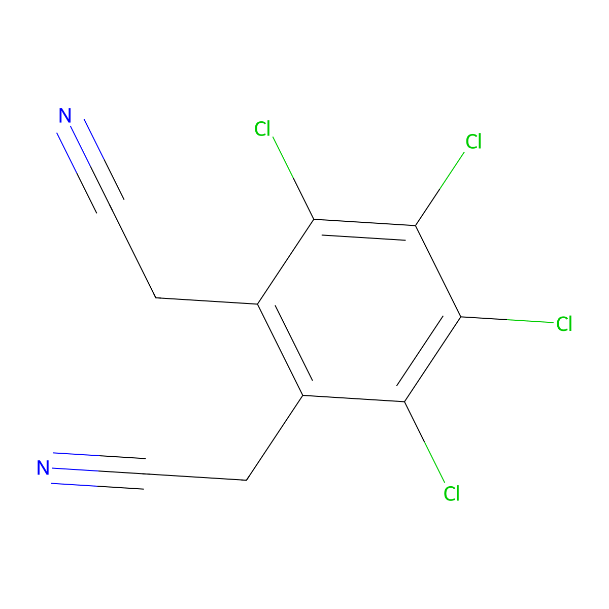 2,2'-(Perchloro-1,2-phenylene)diacetonitrile molecular structure, CAS 60069-96-7