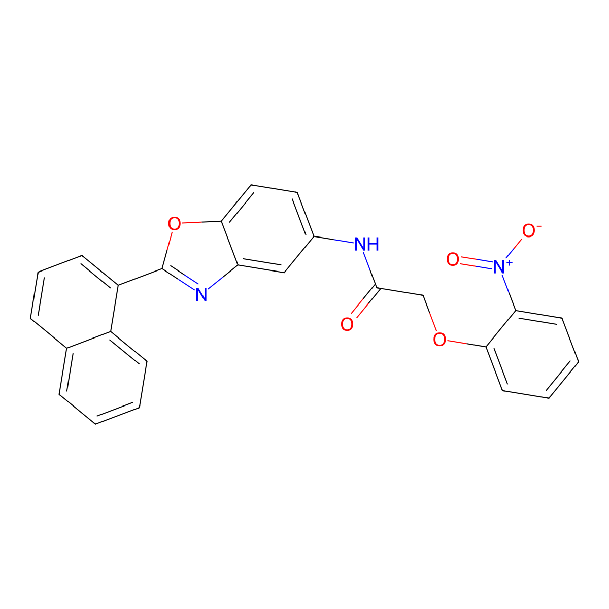 N-[2-(Naphthalen-1-yl)-1,3-benzoxazol-5-yl]-2-(2-nitrophenoxy)acetamide molecular structure, CAS 6007-04-1