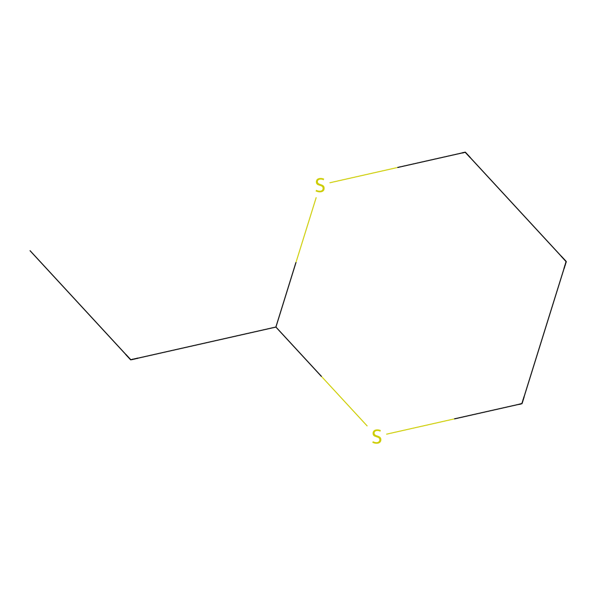 2-Ethyl-1,3-dithiane molecular structure, CAS 6007-23-4