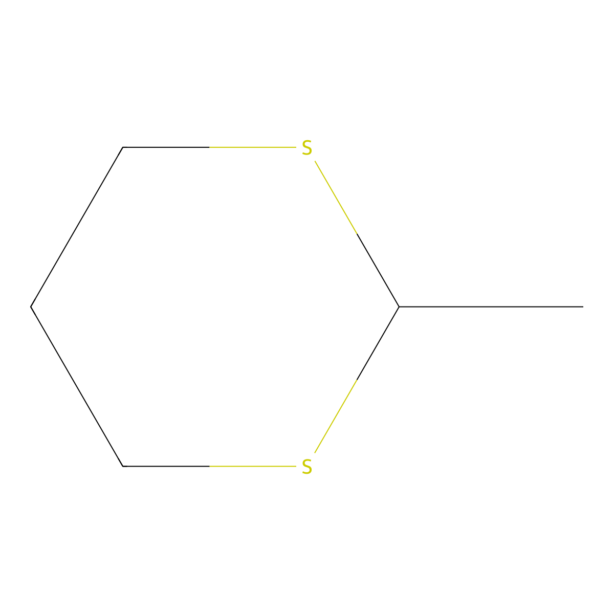 2-Methyl-1,3-dithiane molecular structure, CAS 6007-26-7