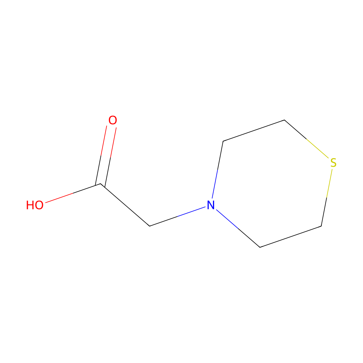 2-Thiomorpholinoacetic acid molecular structure, CAS 6007-55-2