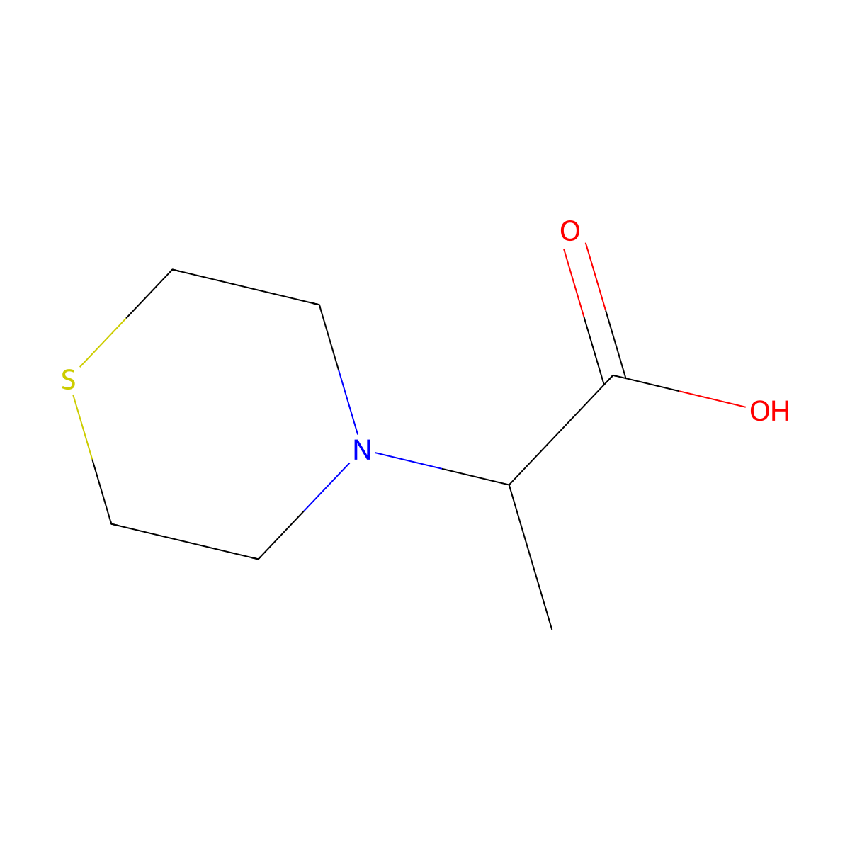 alpha-Methyl-4-thiomorpholineacetic acid molecular structure, CAS 6007-57-4