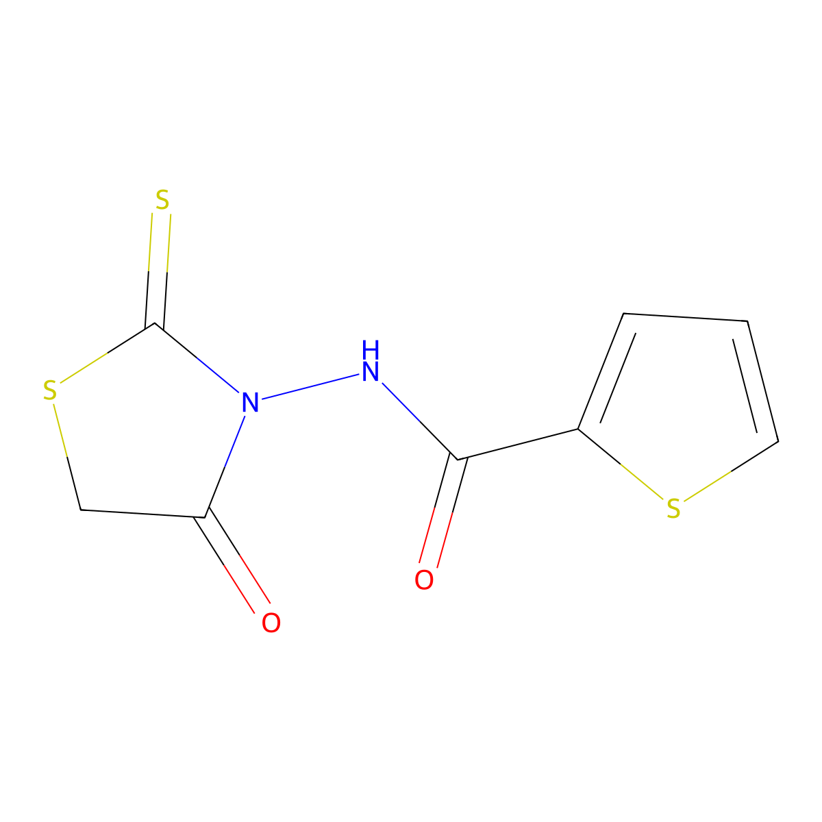 N-(4-Oxo-2-thioxo-3-thiazolidinyl)-2-thiophenecarboxamide molecular structure, CAS 6007-79-0