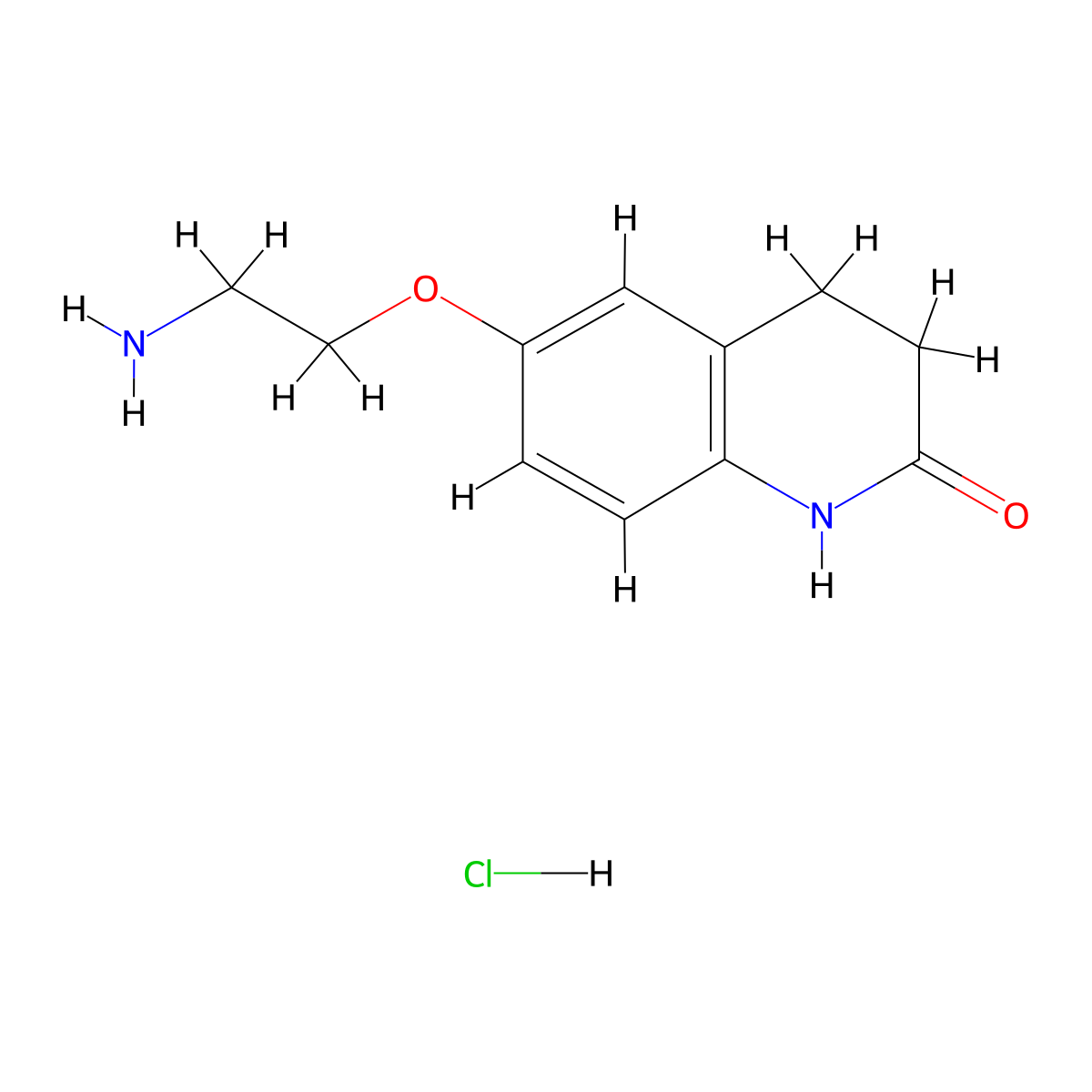 6-(2-Aminoethoxy)-1,2,3,4-tetrahydroquinolin-2-one hydrochloride molecular structure, CAS 60071-01-4