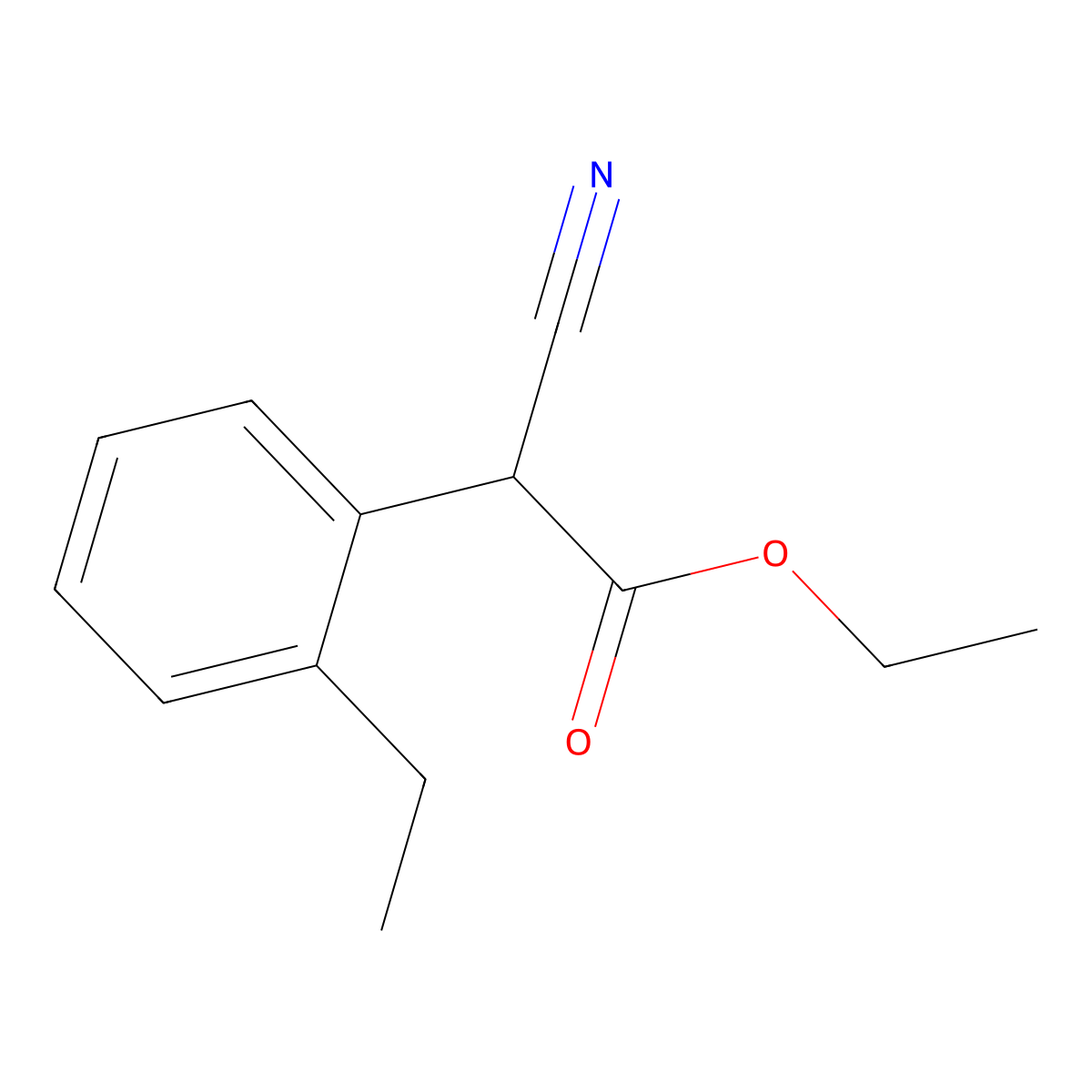 Ethyl 2-cyano-2-(2-ethylphenyl)acetate molecular structure, CAS 600716-78-7