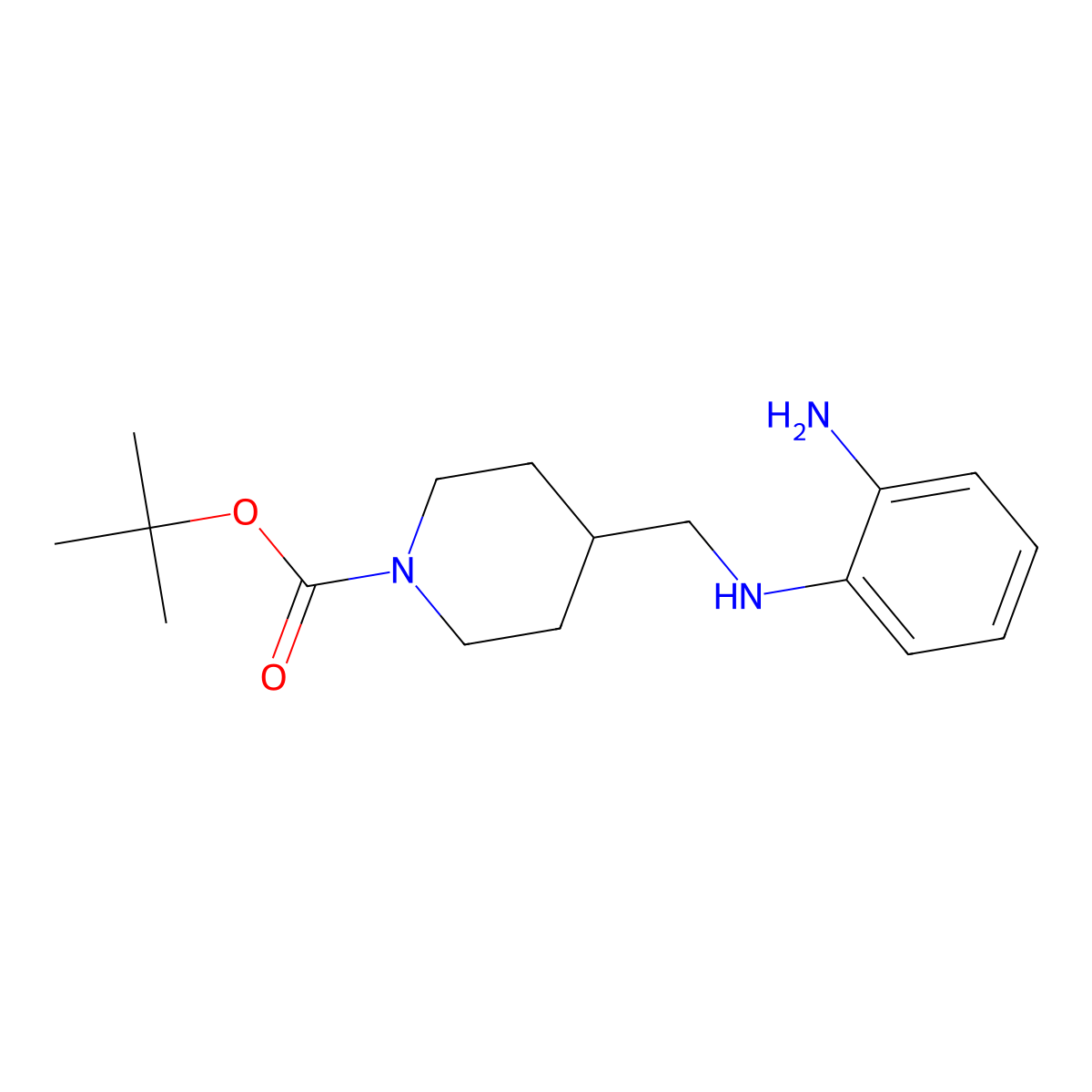 tert-Butyl 4-(((2-aminophenyl)amino)methyl)piperidine-1-carboxylate molecular structure, CAS 600725-25-5