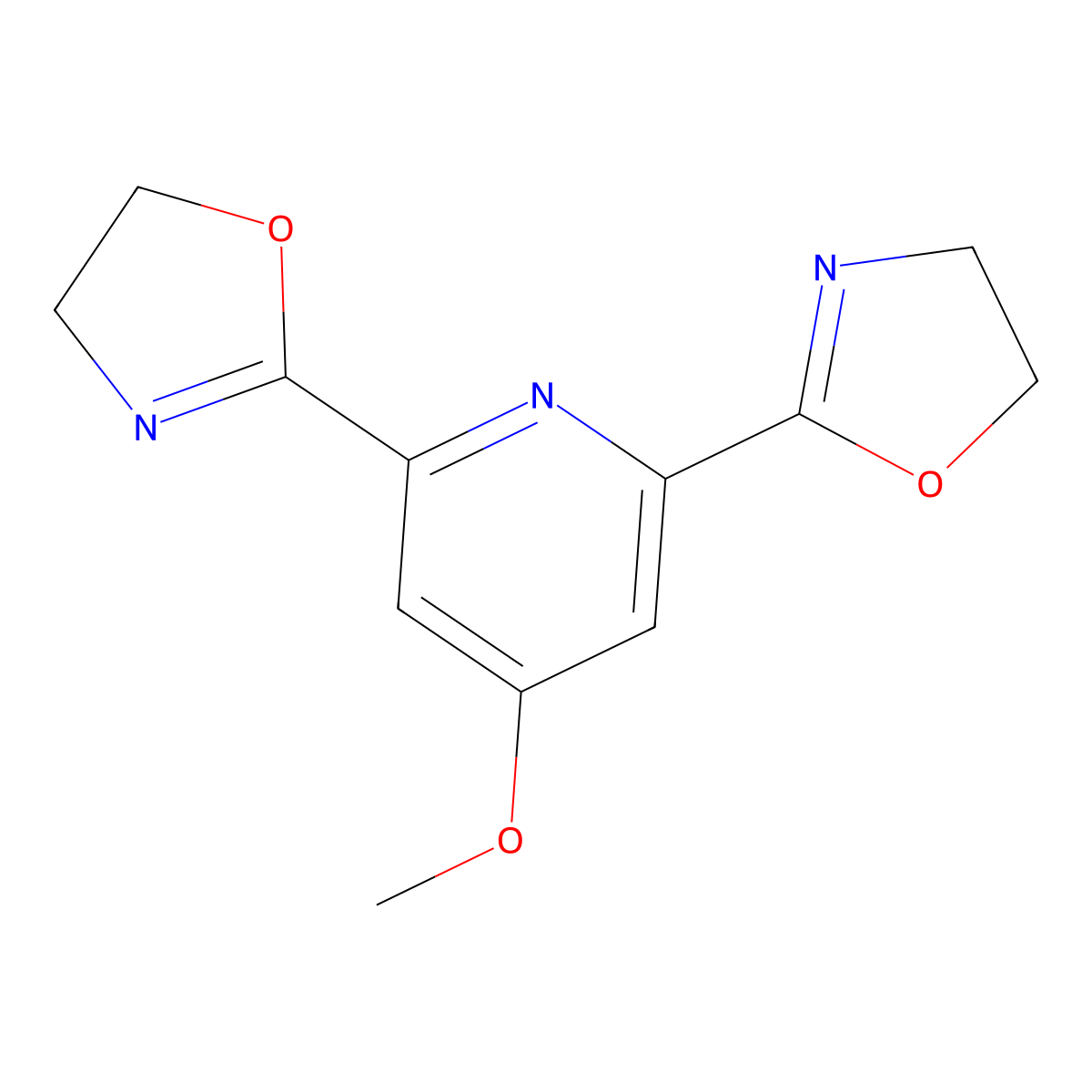 2,6-Bis(4,5-dihydro-1,3-oxazol-2-yl)-4-methoxypyridine molecular structure, CAS 600727-94-4