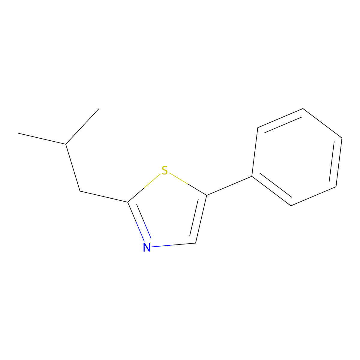 2-Isobutyl-5-phenylthiazole molecular structure, CAS 600732-10-3