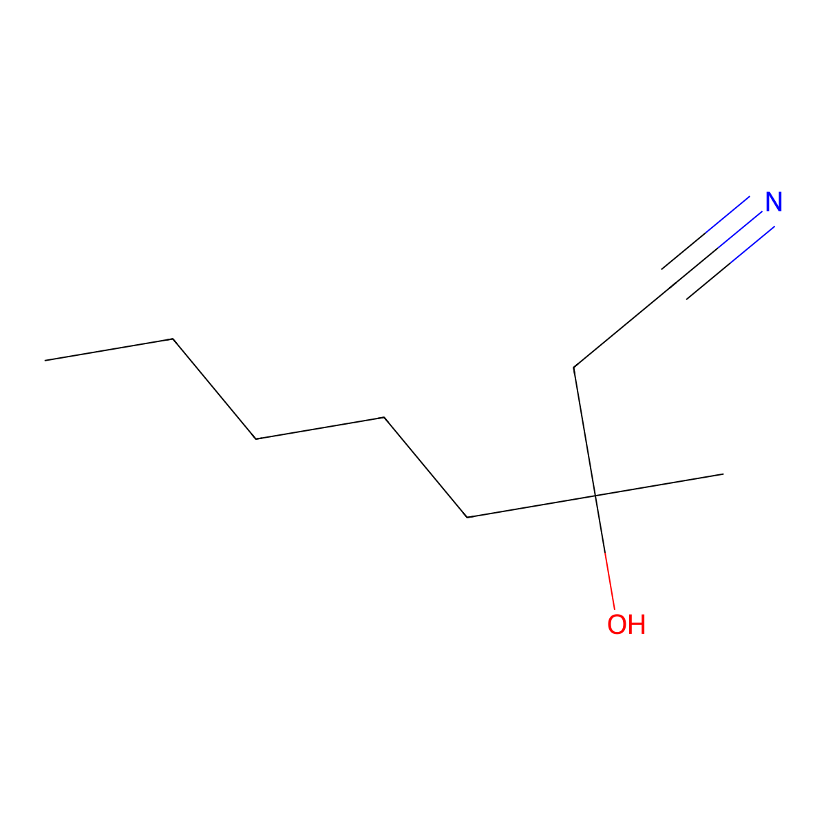 3-Hydroxy-3-methyloctanenitrile molecular structure, CAS 600735-61-3