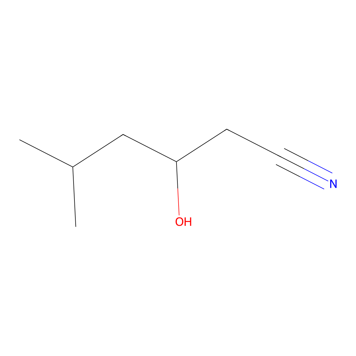 3-Hydroxy-5-methylhexanenitrile molecular structure, CAS 600735-68-0