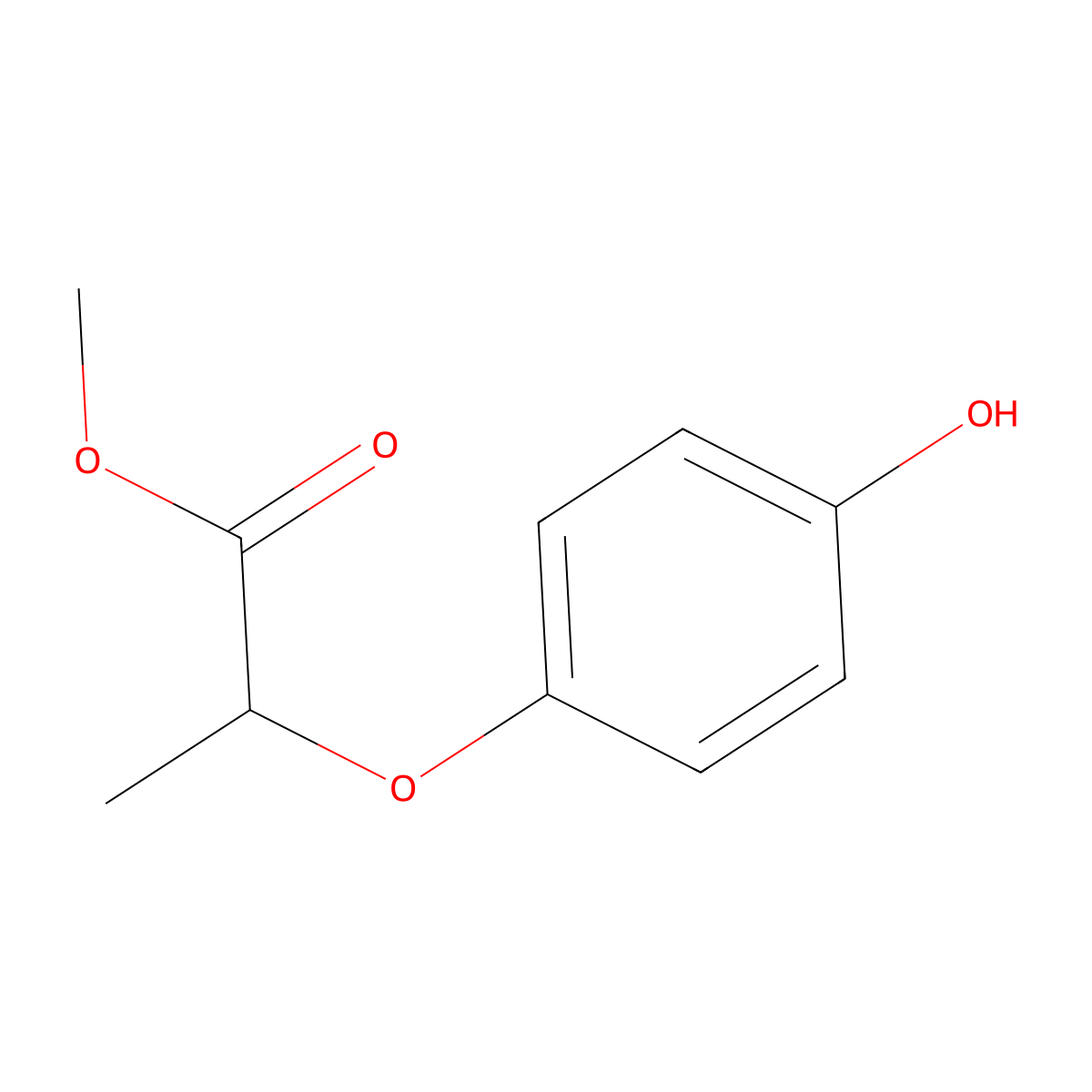 Propanoic acid, 2-(4-hydroxyphenoxy)-, methyl ester molecular structure, CAS 60075-04-9