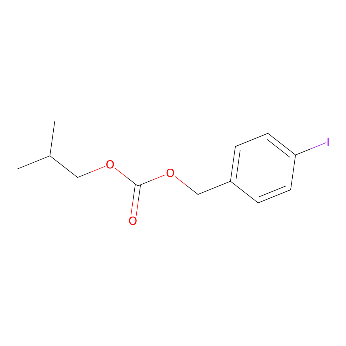 Carbonic acid, p-iodobenzyl isobutyl ester molecular structure, CAS 60075-65-2