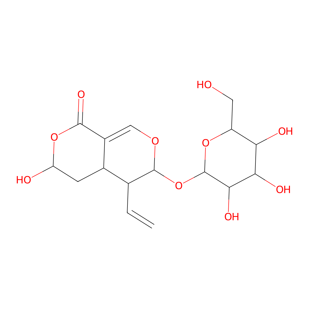 Secologanic acid molecular structure, CAS 60077-46-5