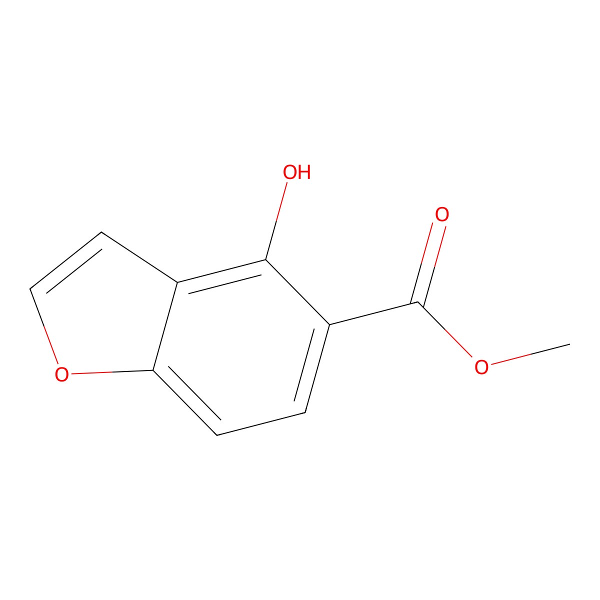 Methyl 4-hydroxy-1-benzofuran-5-carboxylate molecular structure, CAS 60077-57-8