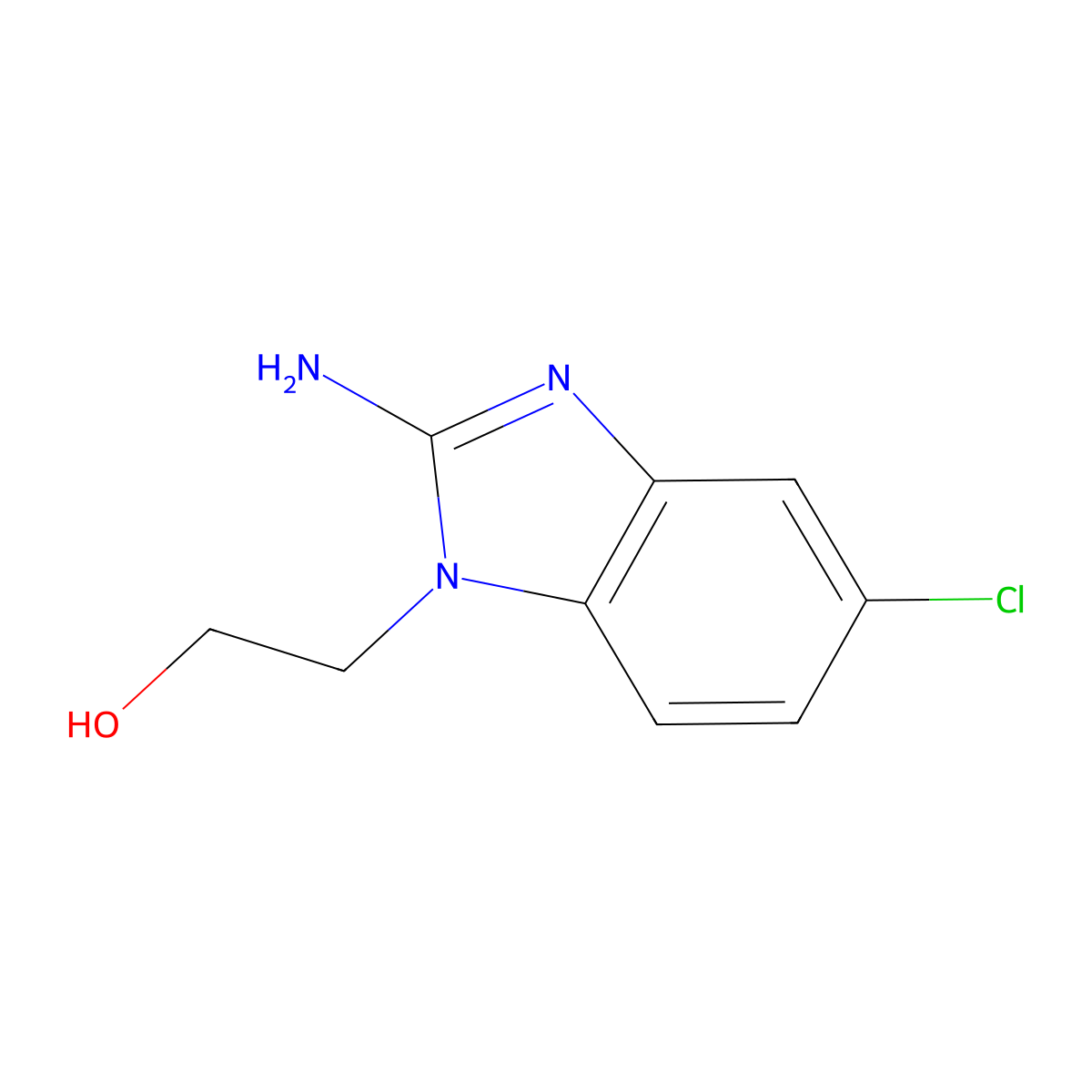 2-(2-Amino-5-chlorobenzimidazol-1-yl)ethanol molecular structure, CAS 60078-52-6