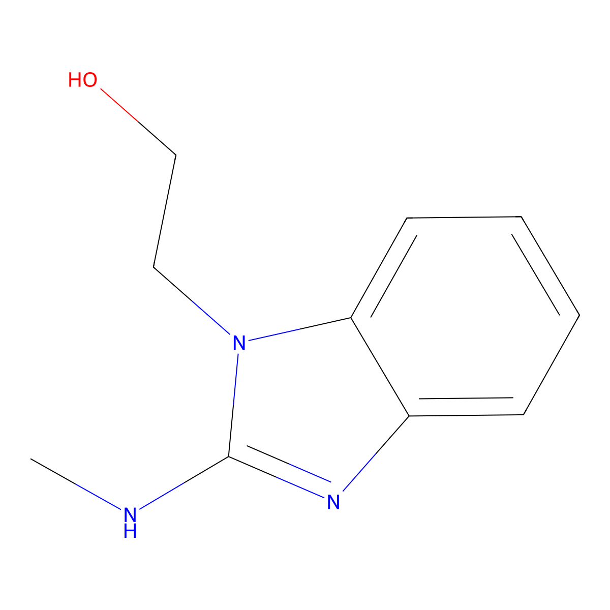2-(2-(Methylamino)-1H-benzo[d]imidazol-1-yl)ethan-1-ol molecular structure, CAS 60078-53-7