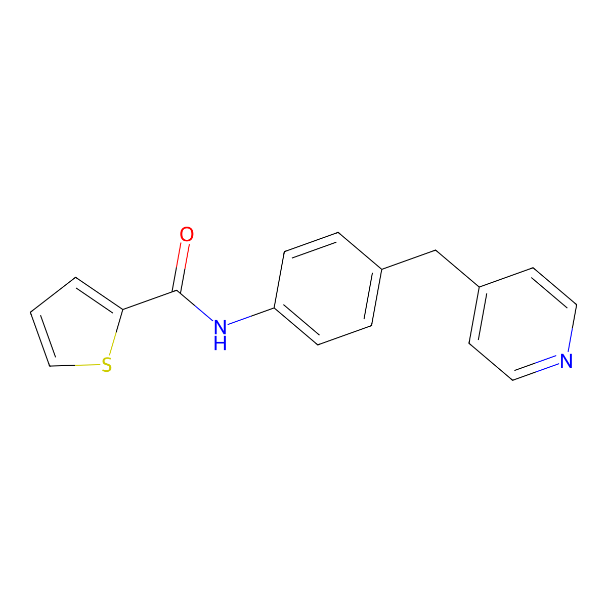 n-[4-(Pyridin-4-ylmethyl)phenyl]thiophene-2-carboxamide molecular structure, CAS 6008-29-3
