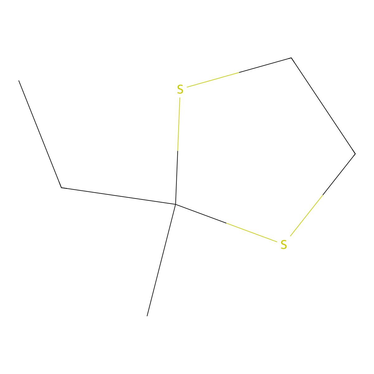 1,3-Dithiolane, 2-ethyl-2-methyl- molecular structure, CAS 6008-81-7