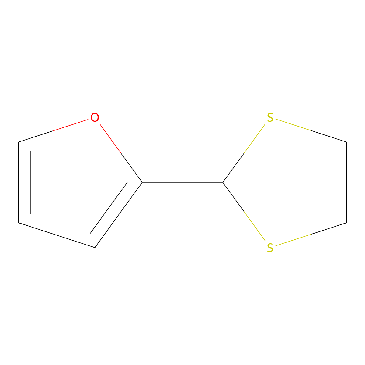 1,3-Dithiolane, 2-(2-furyl)- molecular structure, CAS 6008-83-9