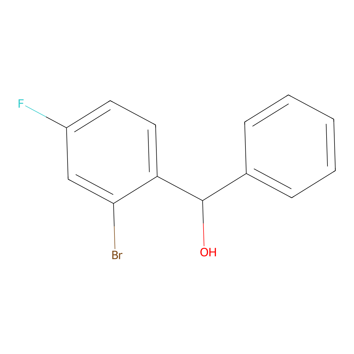 (2-Bromo-4-fluorophenyl)(phenyl)methanol molecular structure, CAS 60081-01-8