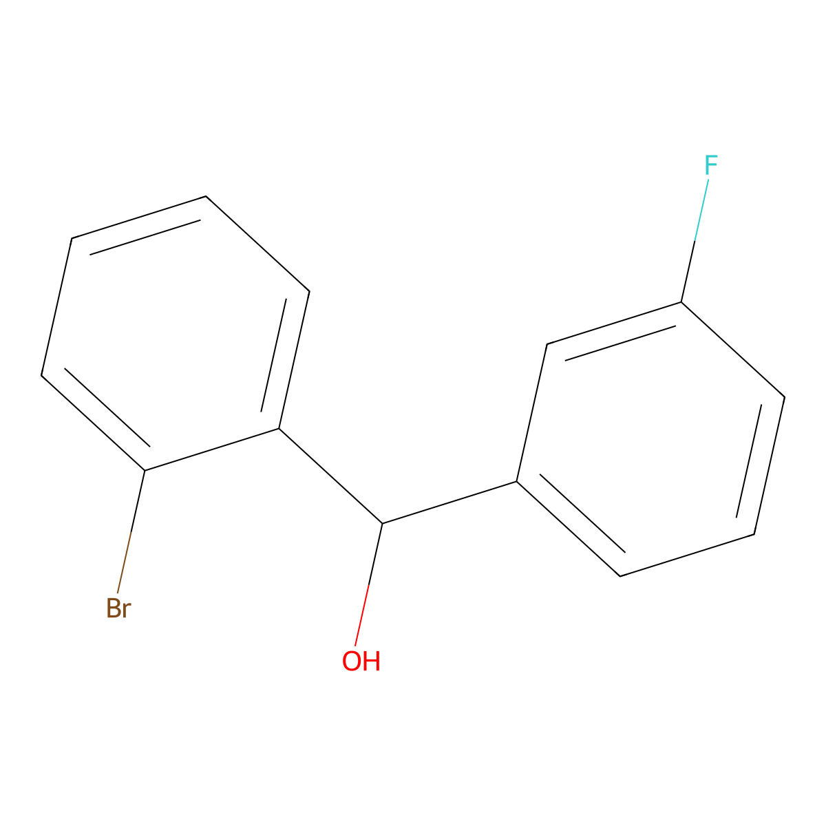 (2-Bromophenyl)(3-fluorophenyl)methanol molecular structure, CAS 60081-02-9