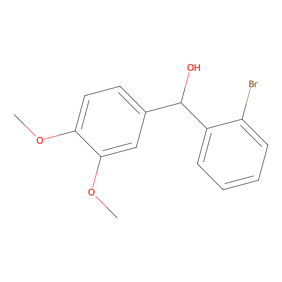 (2-Bromophenyl)(3,4-dimethoxyphenyl)methanol molecular structure, CAS 60081-03-0