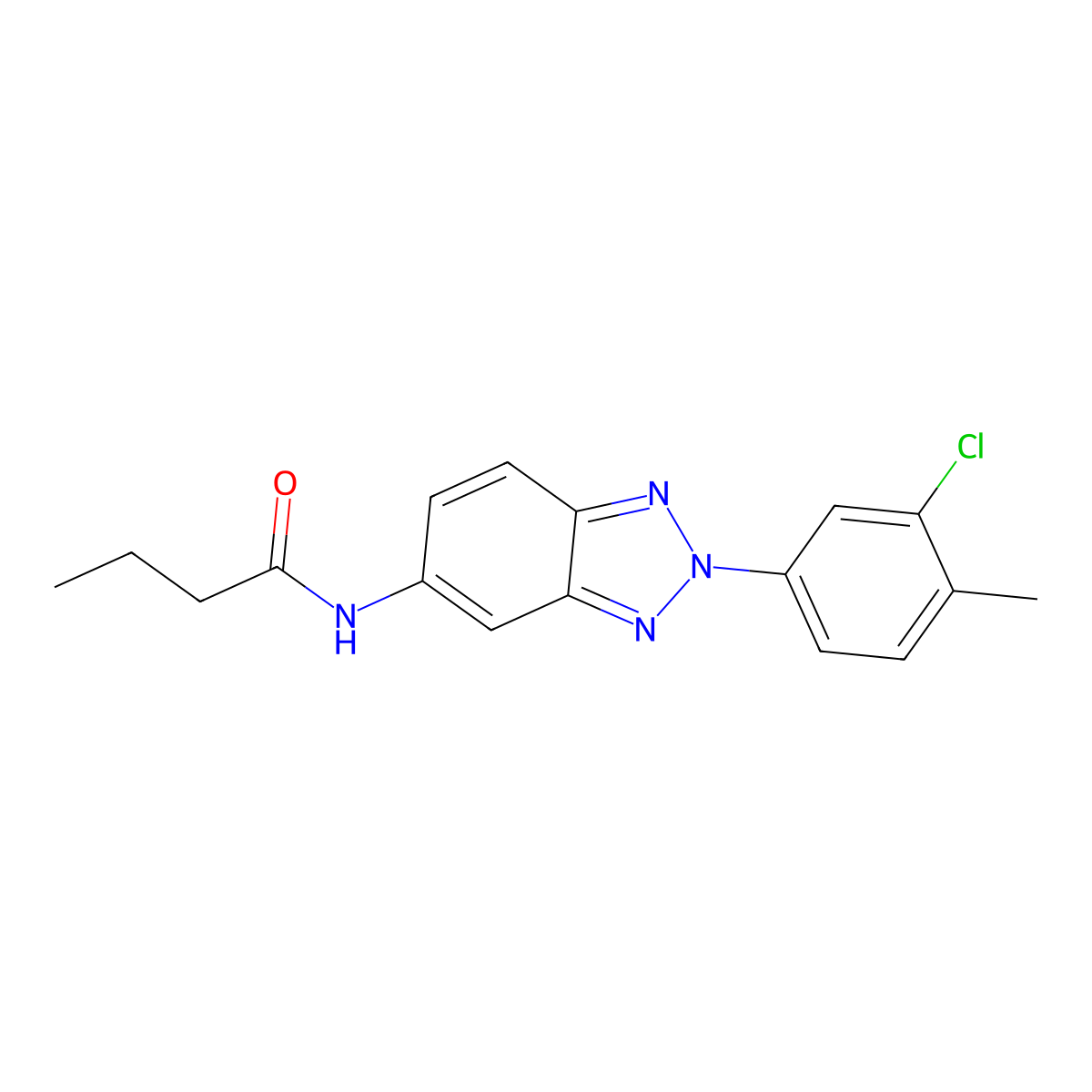 N-[2-(3-chloro-4-methylphenyl)benzotriazol-5-yl]butanamide molecular structure, CAS 6009-49-0