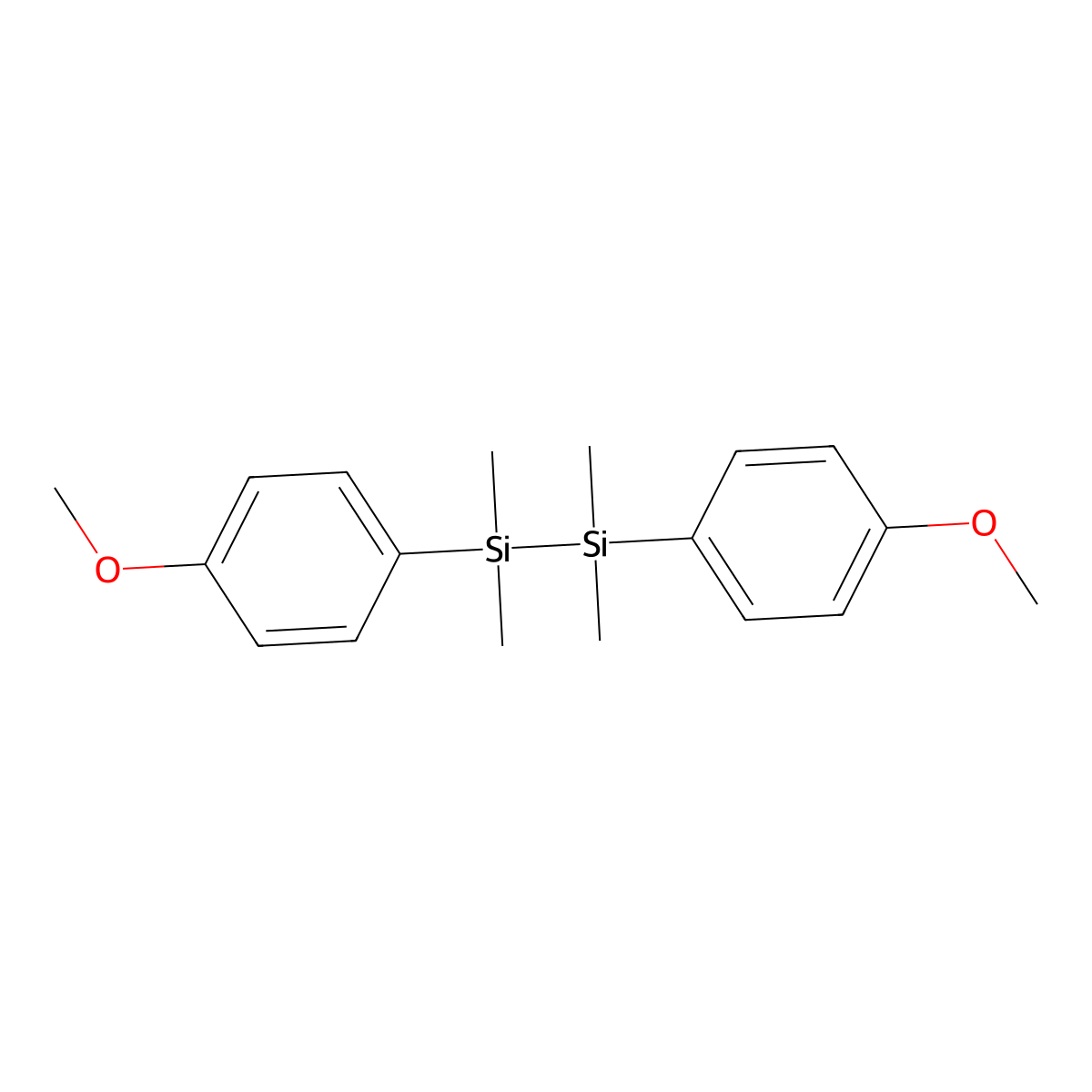 Bis(4-methoxyphenyl)-1,1,2,2-tetramethyldisilane molecular structure, CAS 6009-50-3