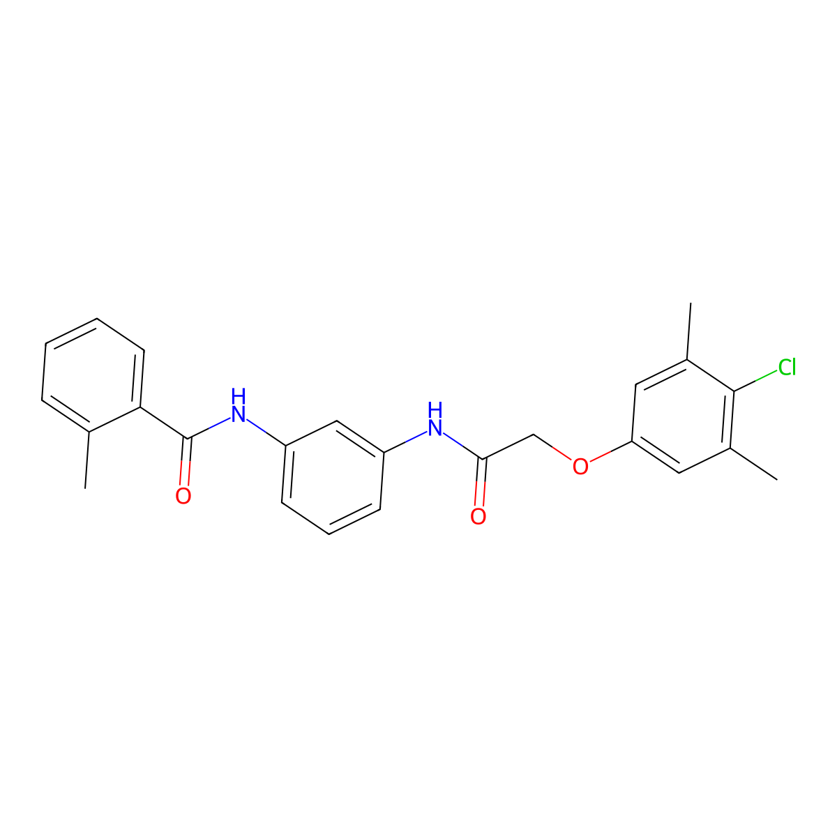 N-{3-[2-(4-Chloro-3,5-dimethylphenoxy)acetamido]phenyl}-2-methylbenzamide molecular structure, CAS 6009-55-8