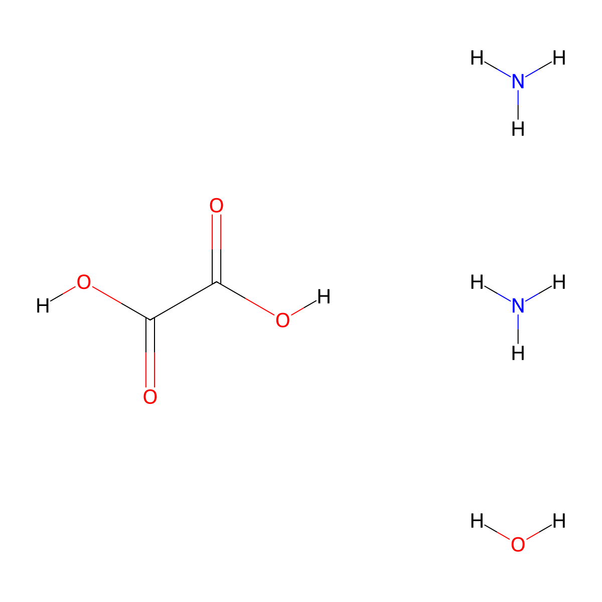Ammonium oxalate monohydrate molecular structure, CAS 6009-70-7