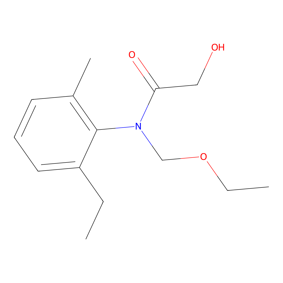 Acetamide, N-(ethoxymethyl)-N-(2-ethyl-6-methylphenyl)-2-hydroxy- molecular structure, CAS 60090-47-3