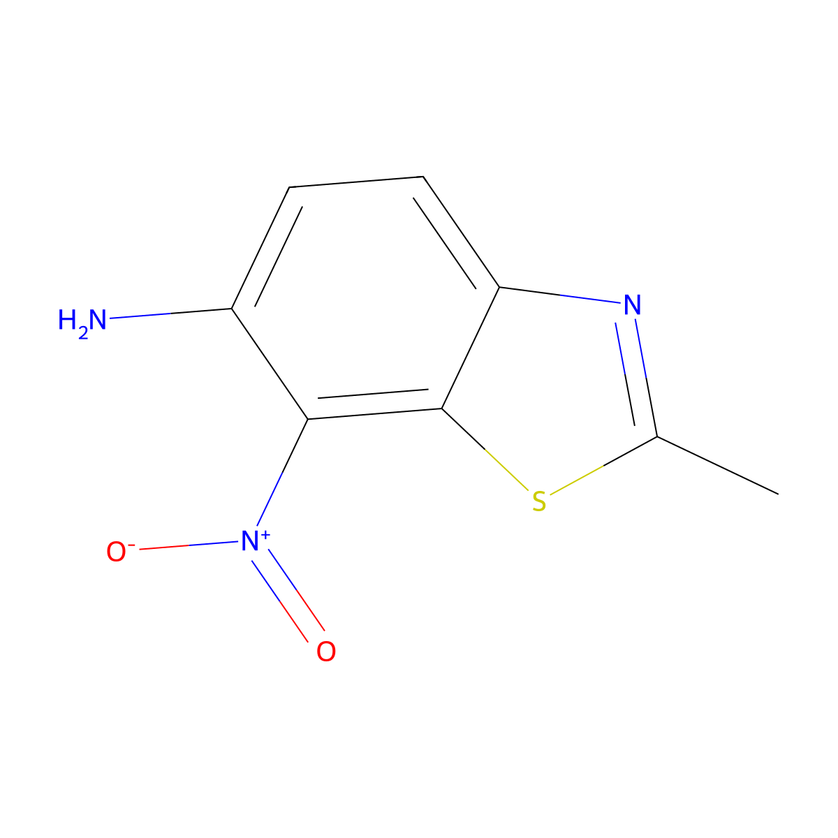 2-Methyl-7-nitro-1,3-benzothiazol-6-amine molecular structure, CAS 60090-57-5
