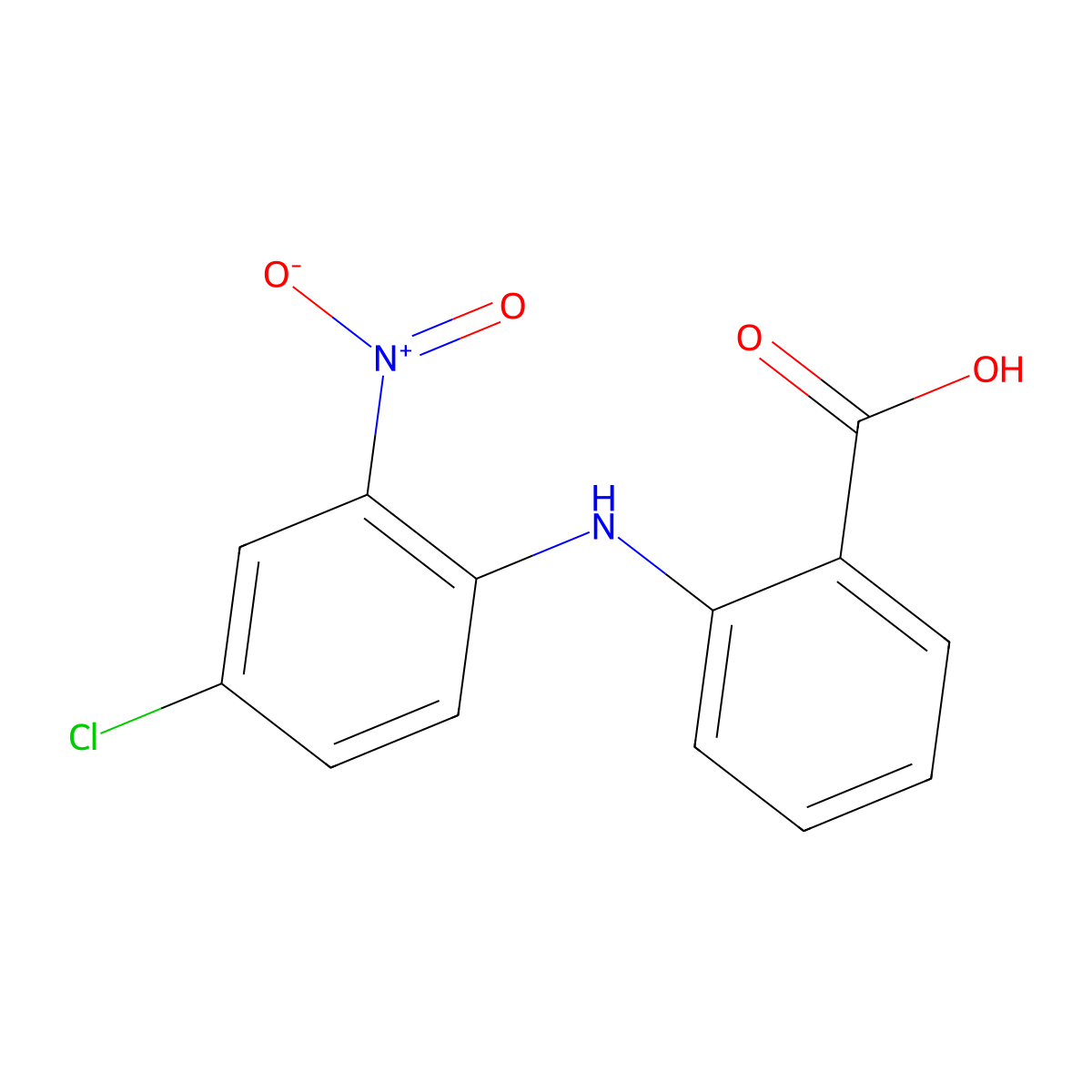 2-(4-Chloro-2-nitroanilino)benzoic acid molecular structure, CAS 60091-87-4