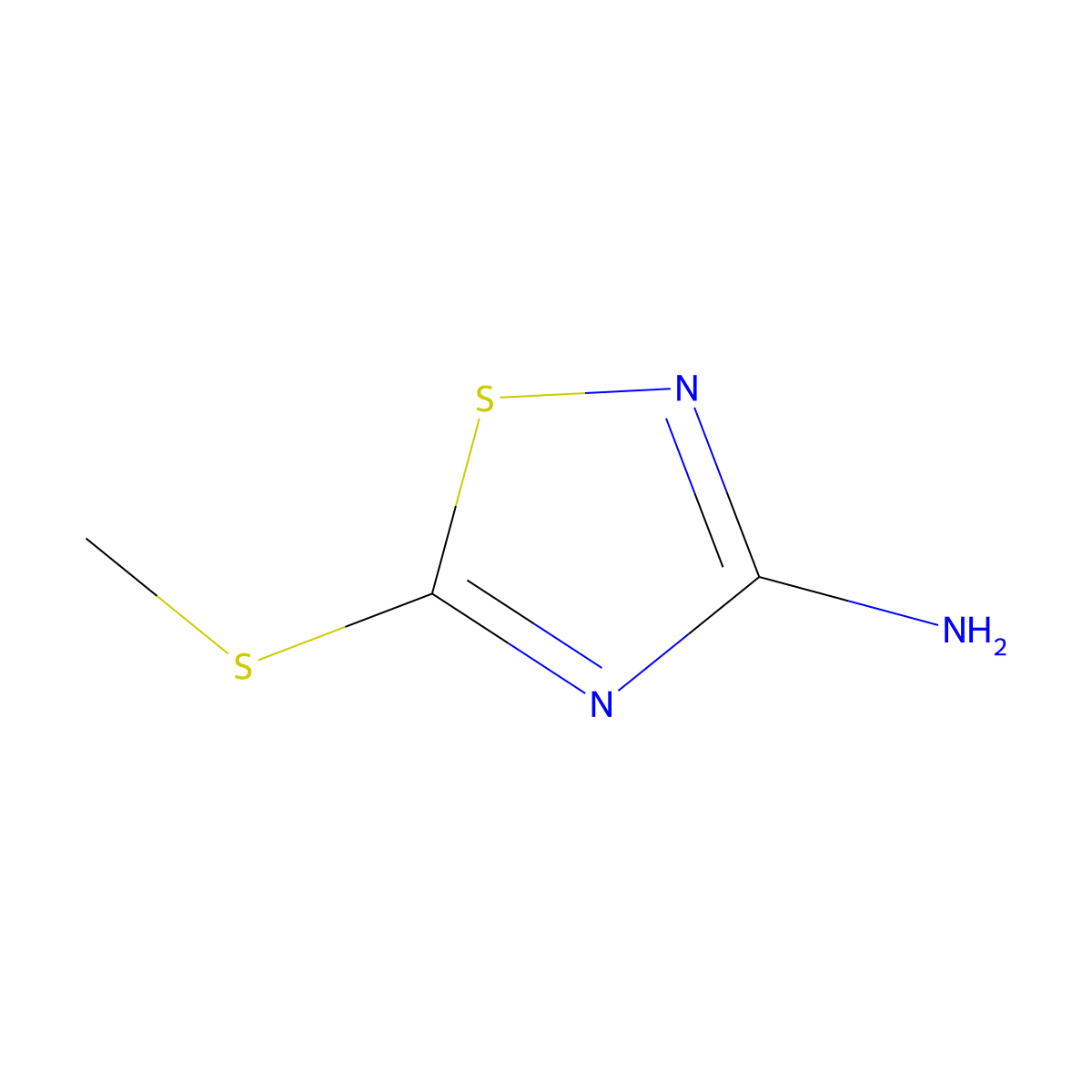5-(Methylsulfanyl)-1,2,4-thiadiazol-3-amine molecular structure, CAS 60093-10-9