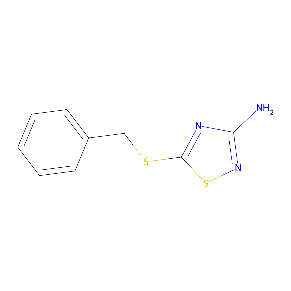 3-Amino-5-benzylthio-1,2,4-thiadiazole molecular structure, CAS 60093-11-0