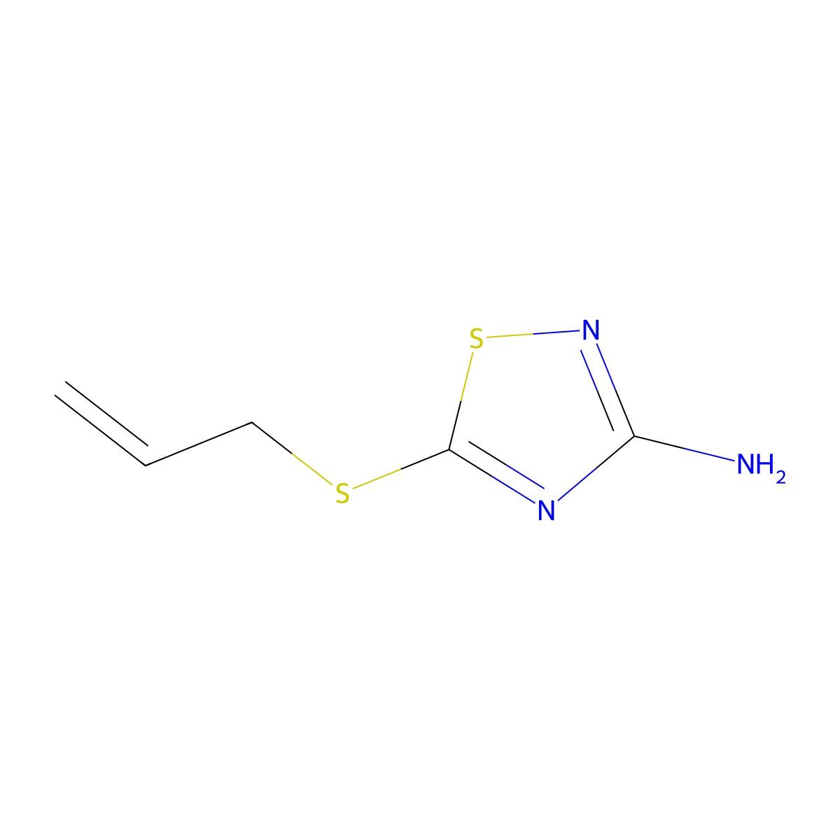 5-(2-Propen-1-ylthio)-1,2,4-thiadiazol-3-amine molecular structure, CAS 60093-12-1