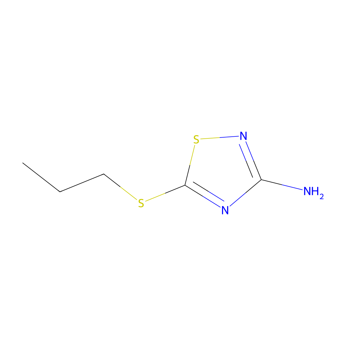 3-Amino-5-propylthio-1,2,4-thiadiazole molecular structure, CAS 60093-13-2