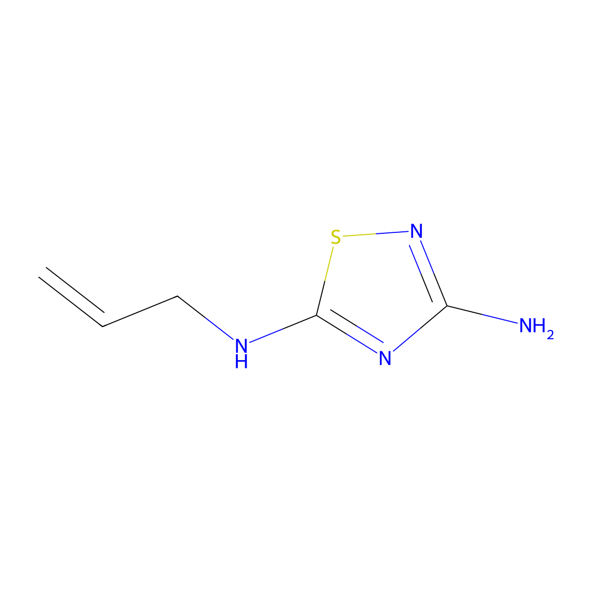3-Amino-5-allylamino-1,2,4-thiadiazole molecular structure, CAS 60093-16-5