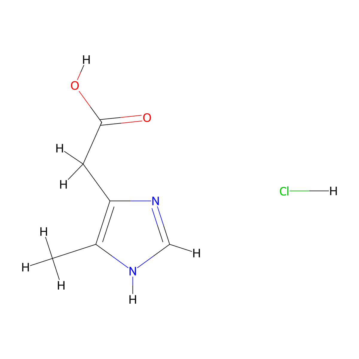 2-(5-methyl-1H-imidazol-4-yl)acetic acid hydrochloride molecular structure, CAS 60093-52-9