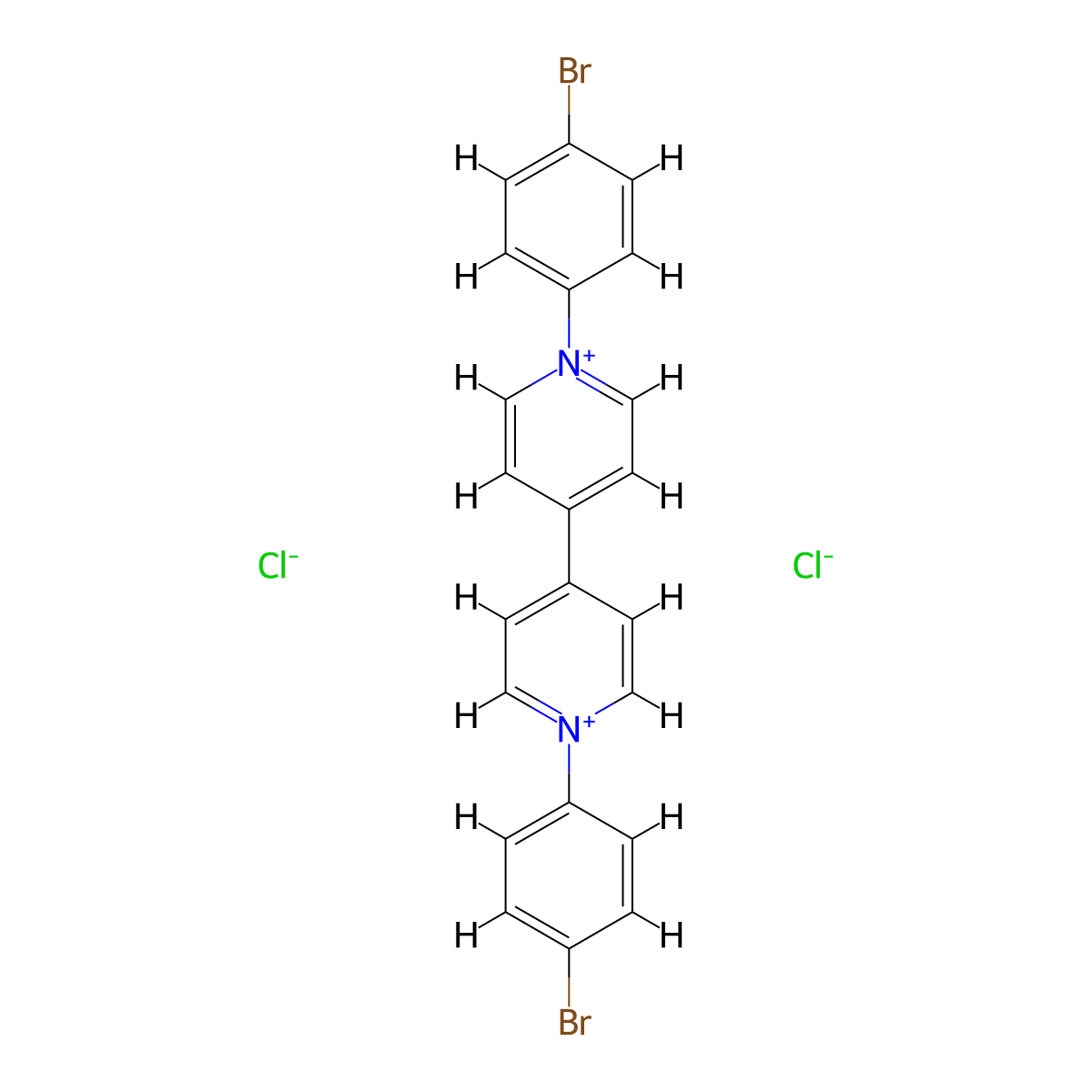 1,1'-Bis(4-bromophenyl)-[4,4'-bipyridine]-1,1'-diium chloride molecular structure, CAS 60095-55-8