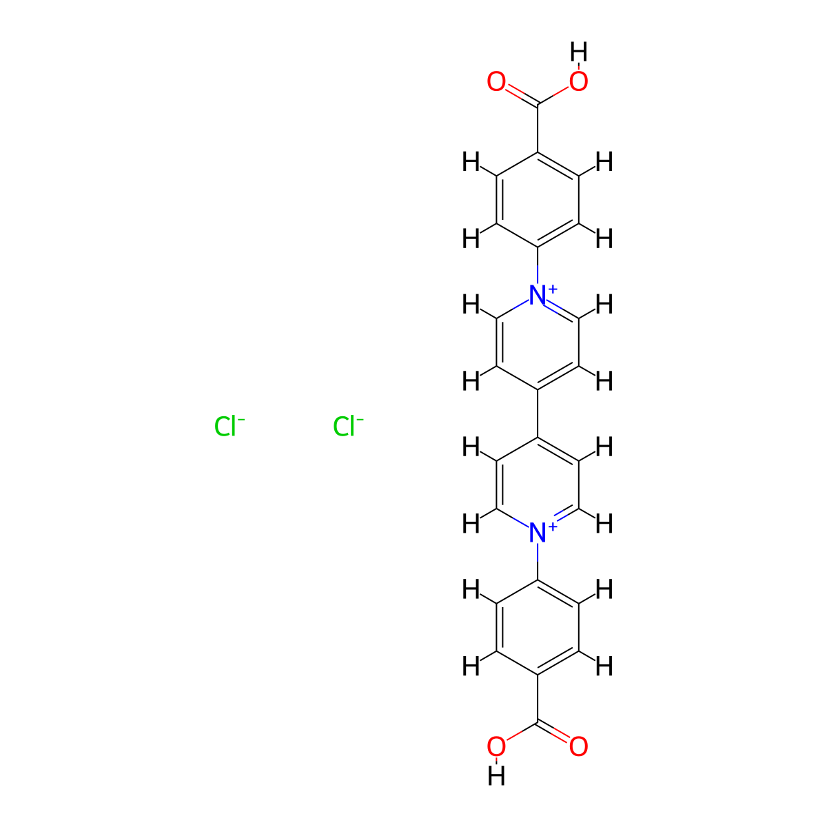 1,1'-Bis(4-carboxyphenyl)-[4,4'-bipyridine]-1,1'-diium chloride molecular structure, CAS 60095-59-2