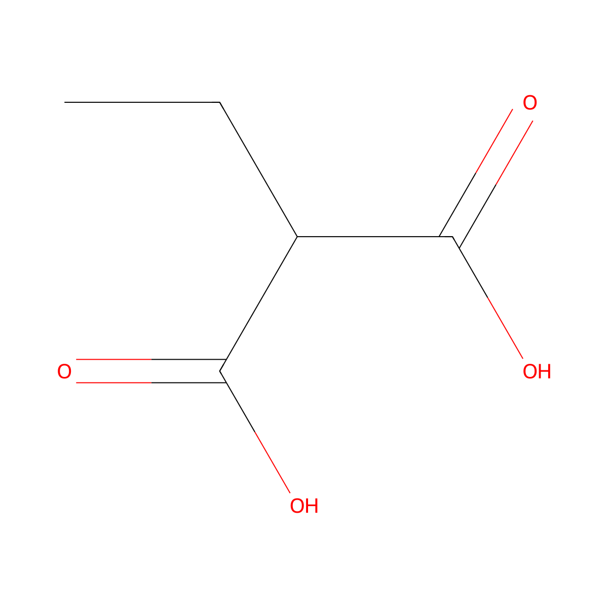 Ethylmalonic acid molecular structure, CAS 601-75-2