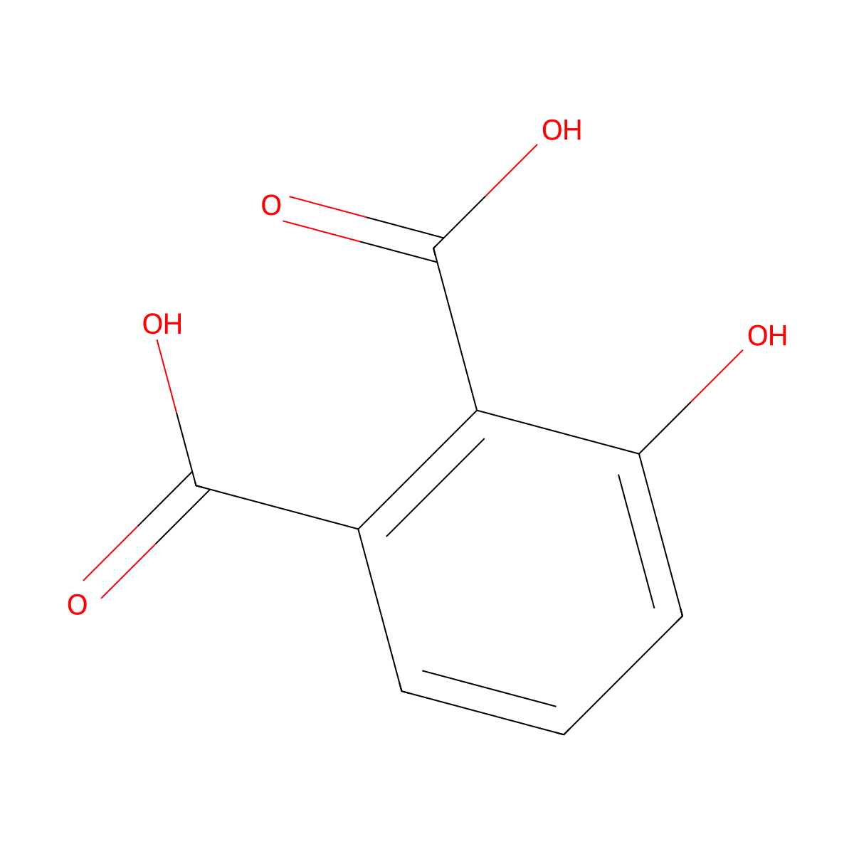 3-Hydroxyphthalic acid molecular structure, CAS 601-97-8