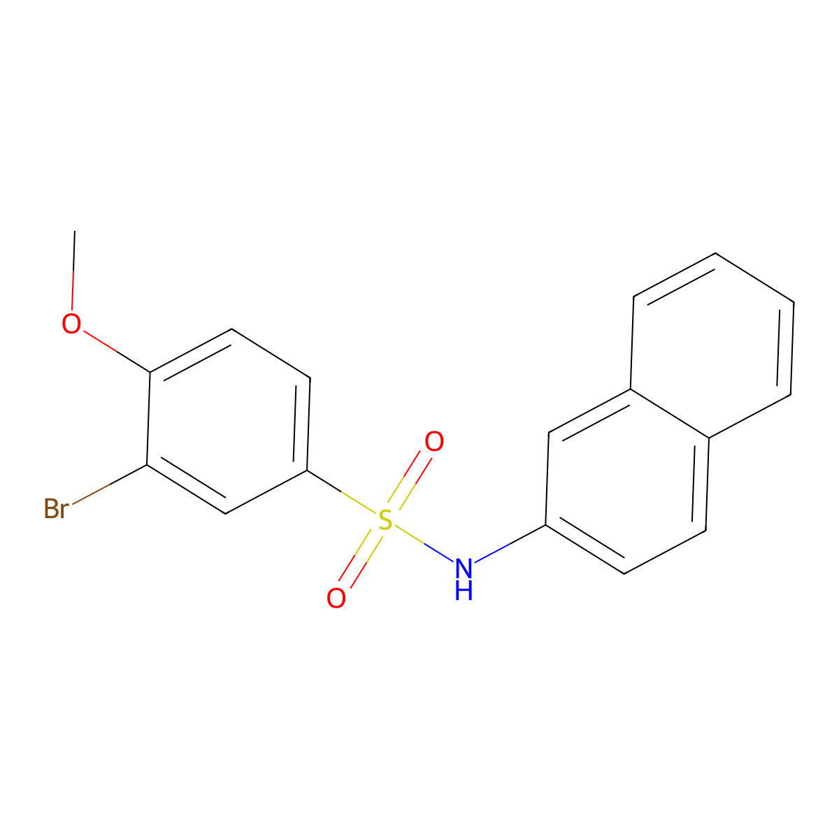 3-bromo-4-methoxy-N-naphthalen-2-ylbenzenesulfonamide molecular structure, CAS 6010-85-1
